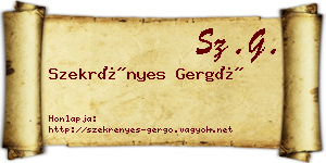 Szekrényes Gergő névjegykártya