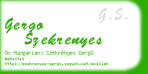 gergo szekrenyes business card