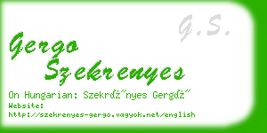 gergo szekrenyes business card